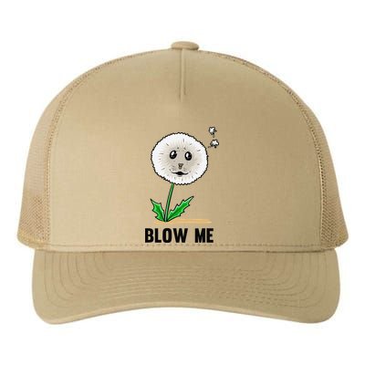 Funny Blow Me Seal Face Dandelion Meme Yupoong Adult 5-Panel Trucker Hat
