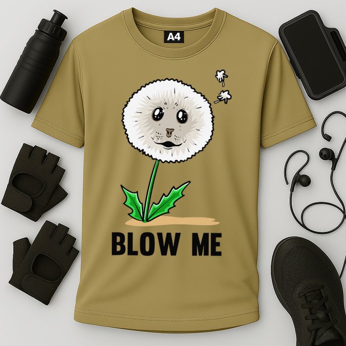 Funny Blow Me Seal Face Dandelion Meme Performance Shirt