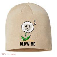 Funny Blow Me Seal Face Dandelion Meme Sustainable Beanie