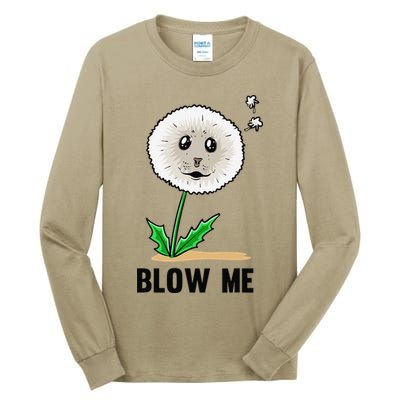 Funny Blow Me Seal Face Dandelion Meme Tall Long Sleeve T-Shirt