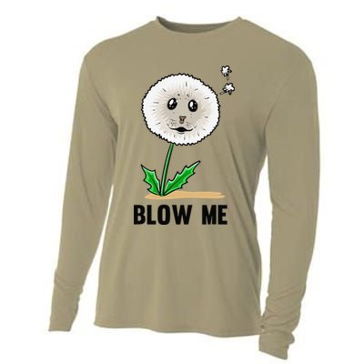 Funny Blow Me Seal Face Dandelion Meme Cooling Performance Long Sleeve Crew