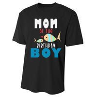 Fishing Birthday Mom Of The Birthday Fish Performance Sprint T-Shirt