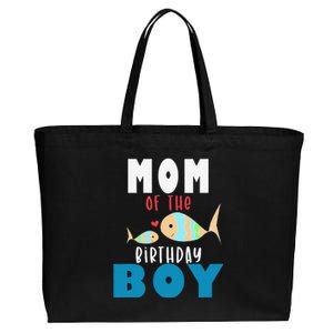 Fishing Birthday Mom Of The Birthday Fish Cotton Canvas Jumbo Tote