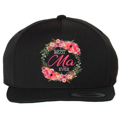 Floral Best Mama Mommy Mother Mom Happy MotherS Day Gift Wool Snapback Cap