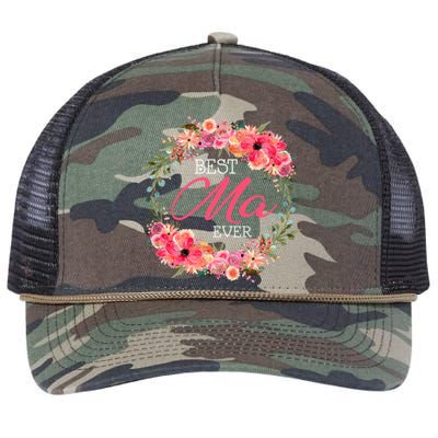 Floral Best Mama Mommy Mother Mom Happy MotherS Day Gift Retro Rope Trucker Hat Cap