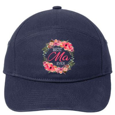 Floral Best Mama Mommy Mother Mom Happy MotherS Day Gift 7-Panel Snapback Hat