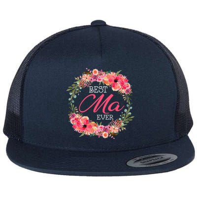 Floral Best Mama Mommy Mother Mom Happy MotherS Day Gift Flat Bill Trucker Hat