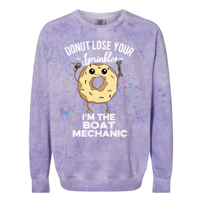 Funny Boat Mechanic Profession Marine Donut Cool Gift Colorblast Crewneck Sweatshirt