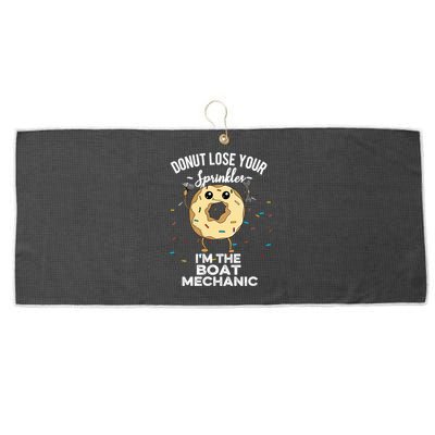 Funny Boat Mechanic Profession Marine Donut Cool Gift Large Microfiber Waffle Golf Towel