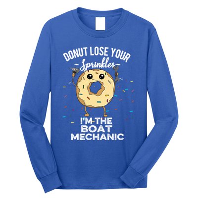 Funny Boat Mechanic Profession Marine Donut Cool Gift Long Sleeve Shirt