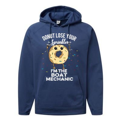 Funny Boat Mechanic Profession Marine Donut Cool Gift Performance Fleece Hoodie