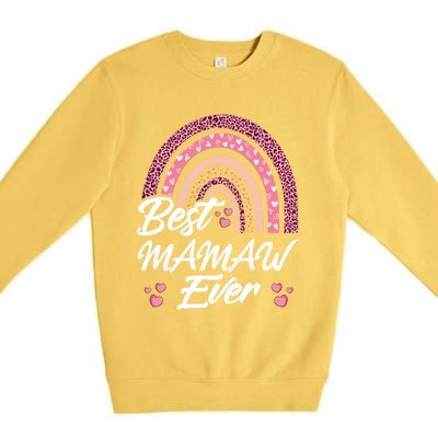 Funny Best Mamaw Ever Rainbow Cute Mothers Day Gift Premium Crewneck Sweatshirt