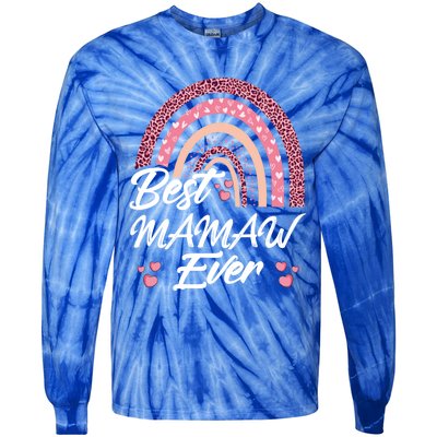 Funny Best Mamaw Ever Rainbow Cute Mothers Day Gift Tie-Dye Long Sleeve Shirt