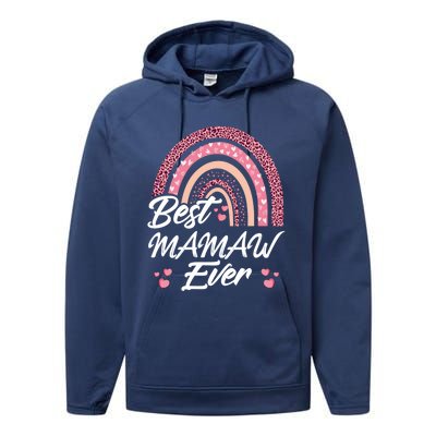 Funny Best Mamaw Ever Rainbow Cute Mothers Day Gift Performance Fleece Hoodie