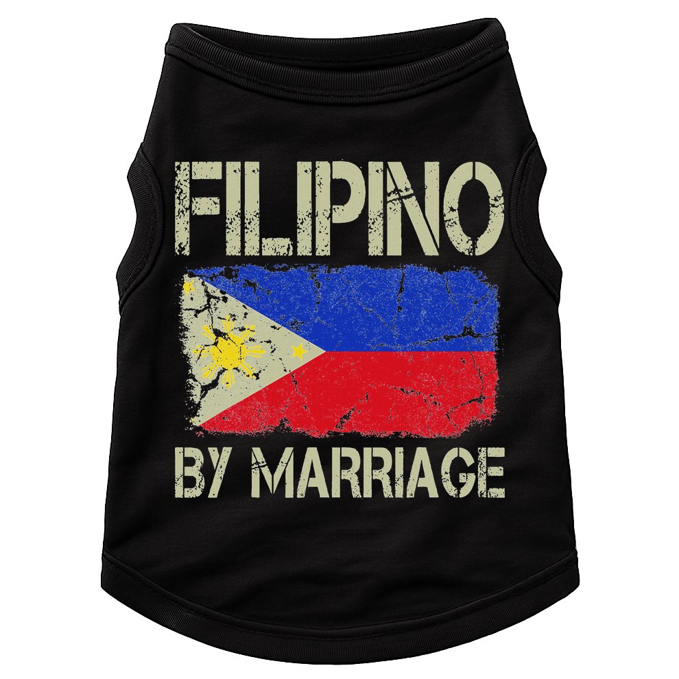 Filipino By Marriage Philippines Flag Funny Husband Wife Doggie Tank