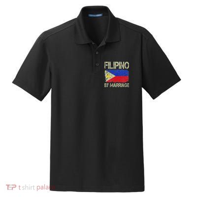 Filipino By Marriage Philippines Flag Funny Husband Wife Dry Zone Grid Polo