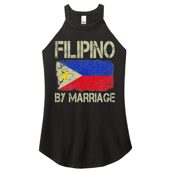Filipino By Marriage Philippines Flag Funny Husband Wife Women's Perfect Tri Rocker Tank