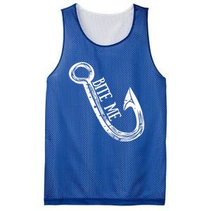 Funny Bite Me Fishing Father's Day Meaningful Gift Mesh Reversible Basketball Jersey Tank