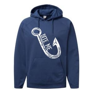 Funny Bite Me Fishing Father's Day Meaningful Gift Performance Fleece Hoodie