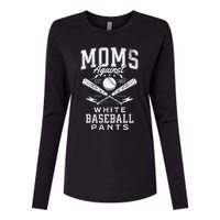 Funny Baseball Mom Moms Against White Baseball Pants Proud Womens Cotton Relaxed Long Sleeve T-Shirt