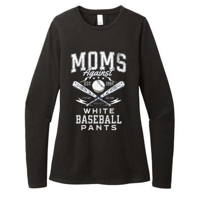 Funny Baseball Mom Moms Against White Baseball Pants Proud Womens CVC Long Sleeve Shirt