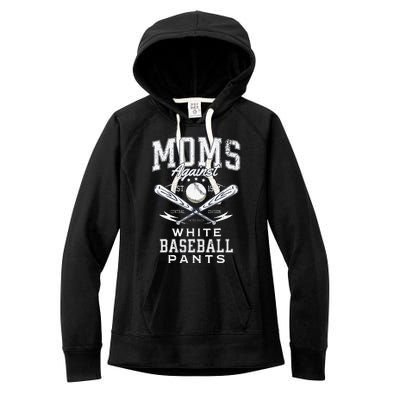 Funny Baseball Mom Moms Against White Baseball Pants Proud Women's Fleece Hoodie