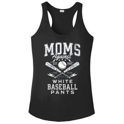 Funny Baseball Mom Moms Against White Baseball Pants Proud Ladies PosiCharge Competitor Racerback Tank