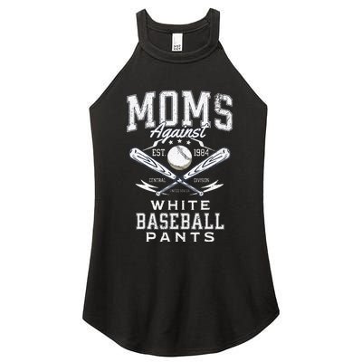 Funny Baseball Mom Moms Against White Baseball Pants Proud Women's Perfect Tri Rocker Tank