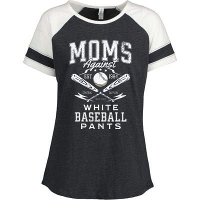 Funny Baseball Mom Moms Against White Baseball Pants Proud Enza Ladies Jersey Colorblock Tee