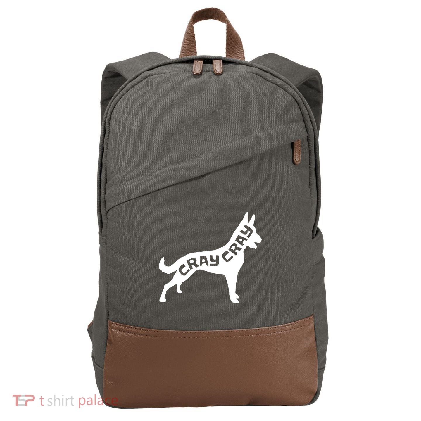 Funny Belgian Malinois Cray Cray Dog Cotton Canvas Backpack
