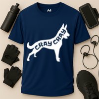 Funny Belgian Malinois Cray Cray Dog Cooling Performance Crew T-Shirt