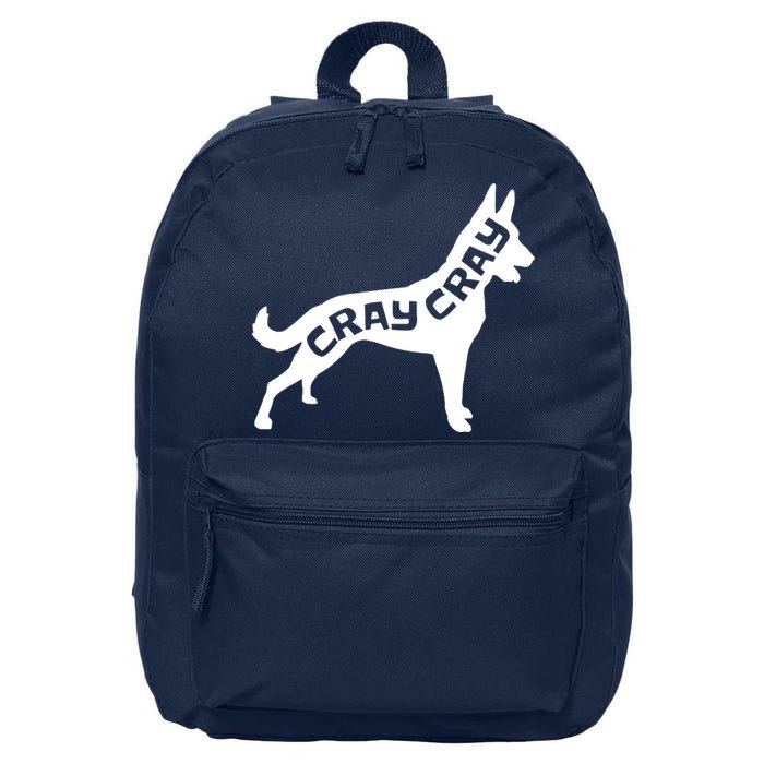 Funny Belgian Malinois Cray Cray Dog 16 in Basic Backpack