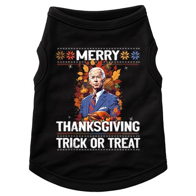 Funny Biden Meme Merry 4th Of Thanksgiving Trick Or Treat Doggie Tank