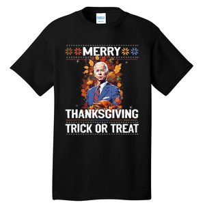 Funny Biden Meme Merry 4th Of Thanksgiving Trick Or Treat Tall T-Shirt