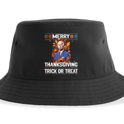 Funny Biden Meme Merry 4th Of Thanksgiving Trick Or Treat Sustainable Bucket Hat