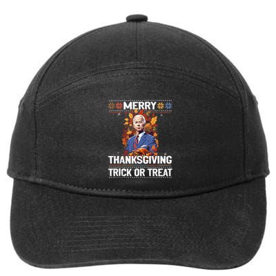 Funny Biden Meme Merry 4th Of Thanksgiving Trick Or Treat 7-Panel Snapback Hat