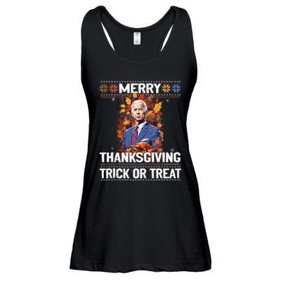 Funny Biden Meme Merry 4th Of Thanksgiving Trick Or Treat Ladies Essential Flowy Tank