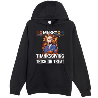 Funny Biden Meme Merry 4th Of Thanksgiving Trick Or Treat Premium Pullover Hoodie
