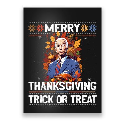Funny Biden Meme Merry 4th Of Thanksgiving Trick Or Treat Poster