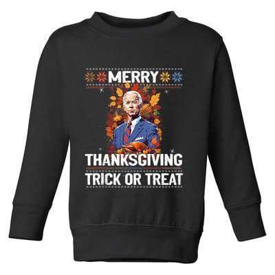 Funny Biden Meme Merry 4th Of Thanksgiving Trick Or Treat Toddler Sweatshirt