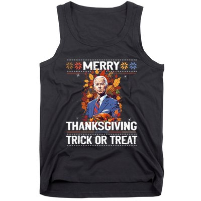 Funny Biden Meme Merry 4th Of Thanksgiving Trick Or Treat Tank Top