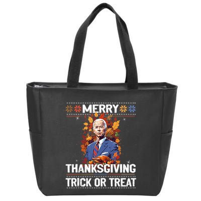 Funny Biden Meme Merry 4th Of Thanksgiving Trick Or Treat Zip Tote Bag