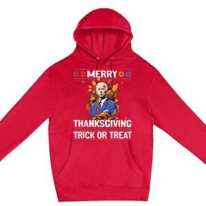 Funny Biden Meme Merry 4th Of Thanksgiving Trick Or Treat Premium Pullover Hoodie