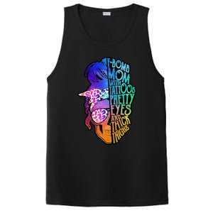 F Bomb Mom With Tattoos, Pretty Eyes, Mother's Day, Mama PosiCharge Competitor Tank