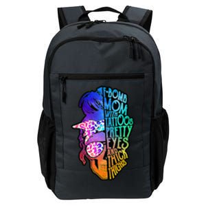 F Bomb Mom With Tattoos, Pretty Eyes, Mother's Day, Mama Daily Commute Backpack