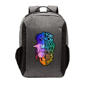 F Bomb Mom With Tattoos, Pretty Eyes, Mother's Day, Mama Vector Backpack