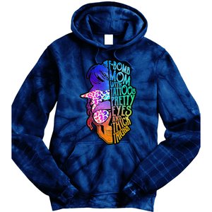 F Bomb Mom With Tattoos, Pretty Eyes, Mother's Day, Mama Tie Dye Hoodie