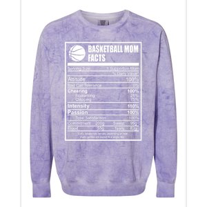 Funny Basketball Mom Nutrition Facts Proud Parent Cute Gift Colorblast Crewneck Sweatshirt