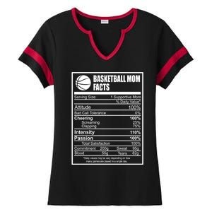 Funny Basketball Mom Nutrition Facts Proud Parent Cute Gift Ladies Halftime Notch Neck Tee