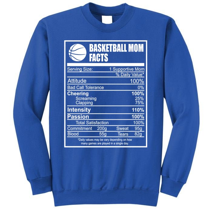 Funny Basketball Mom Nutrition Facts Proud Parent Cute Gift Sweatshirt